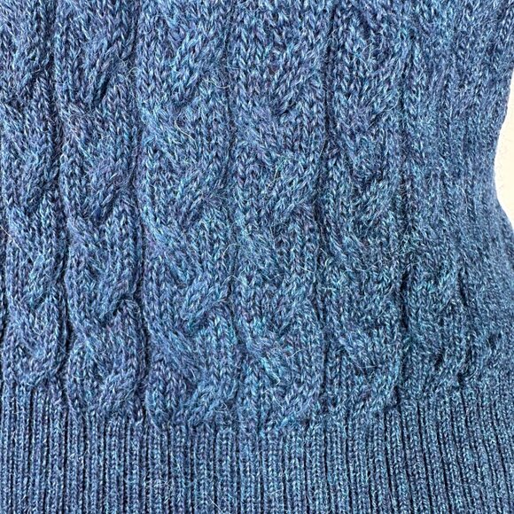 Scapa Of Scotland 100% Baby Alpaca Blue Sweater Women's Sz M Turtle Neck Peru - Picture 5 of 13